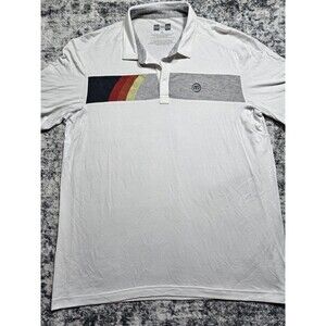Travis Matthew Golf Polo White Chest Stripe Modal Cotton Blend Men's Size XL